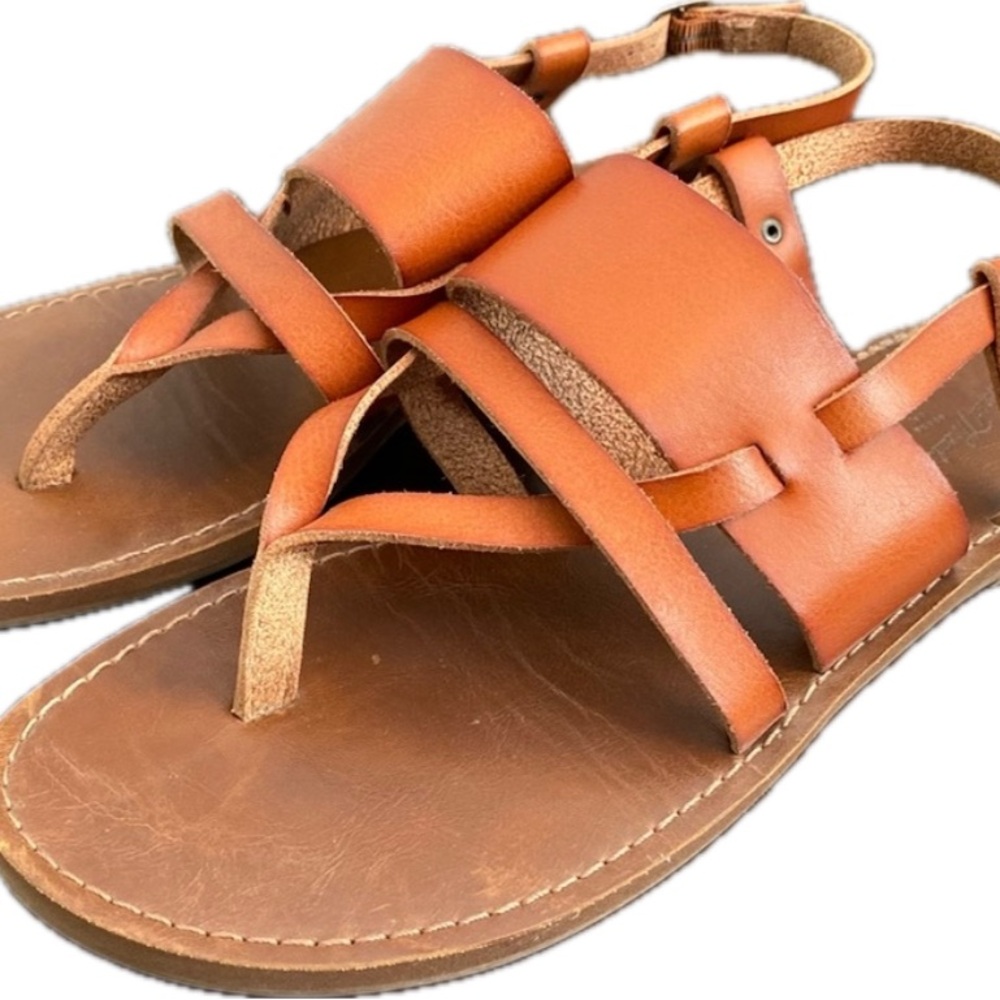 Universal Thread | Brown Leather Sandals with Thong Strap
